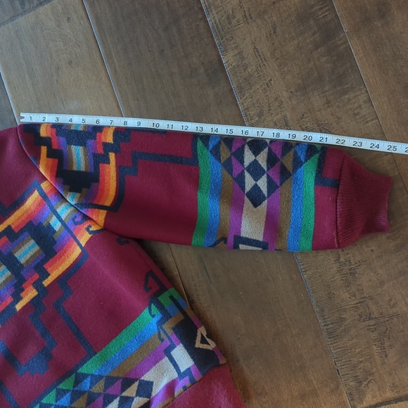 VINTAGE 1990's PENDLETON Country Sophisticates MULTICOLORED WOOL BOMBER JACKET - Picture 11 of 11